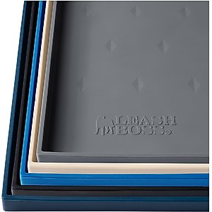Leash Boss Splash Tall Lip Dog Food Mat, Gray, XX-Large