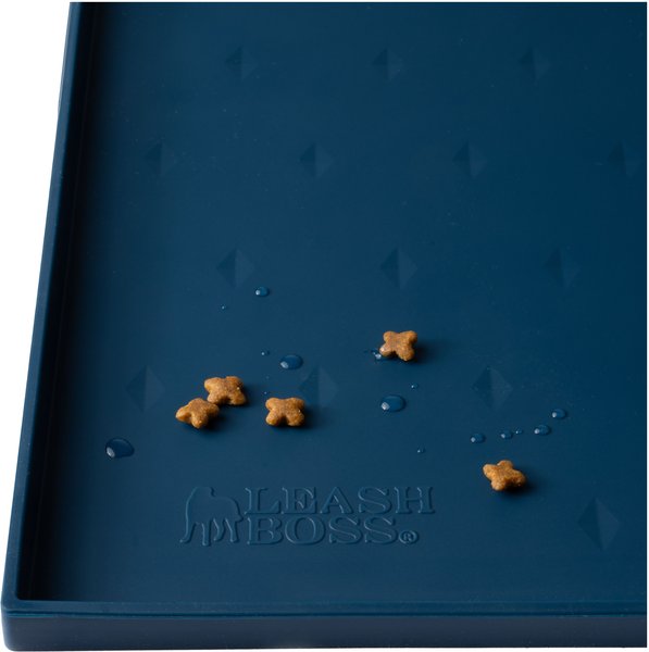 Show full view: Leash Boss Splash Tall Lip Dog Food Mat, Navy, Medium/Large slide 1 of 10
