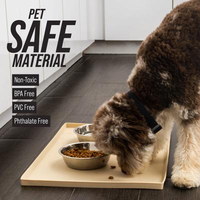 Show full view: Leash Boss Splash Tall Lip Dog Food Mat, Navy, Medium/Large slide 3 of 10