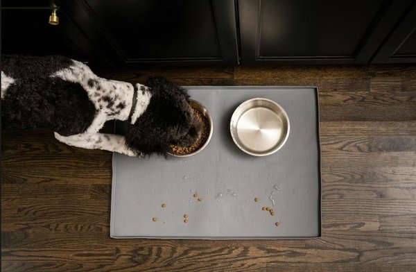 Show full view: Leash Boss Splash Tall Lip Dog Food Mat, Navy, Medium/Large slide 8 of 10
