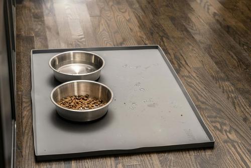 Show full view: Leash Boss Splash Tall Lip Dog Food Mat, Navy, Small slide 6 of 11