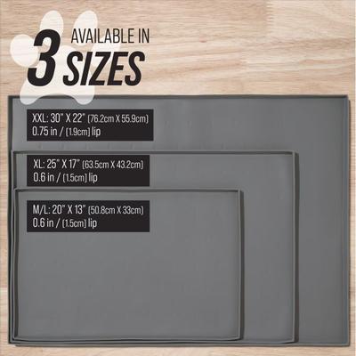 Show full view: Leash Boss Splash Tall Lip Dog Food Mat, Navy, X-Large slide 6 of 10