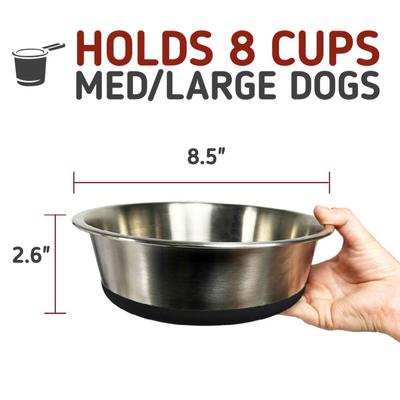 Show full view: Leash Boss Stainless Steel Silicone Base Dog Bowl, Medium/Large, Black, 2 count slide 3 of 7