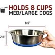 Show in main carousel: Leash Boss Stainless Steel Silicone Base Dog Bowl, Medium/Large, Blue, 1 count slide 3 of 7