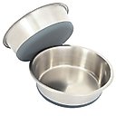 Leash Boss Stainless Steel Silicone Base Dog Bowl, Medium/Large, Gray, 2 count