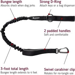 Leash Boss Tactical Two Handle Dog Leash, Black, 3-ft slide 2 of 6