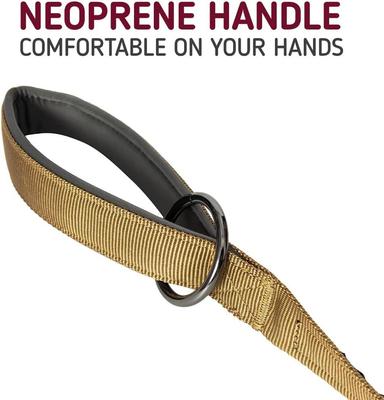 Show full view: Leash Boss Tactical Two Handle Dog Leash, Tan, 3-ft slide 3 of 7