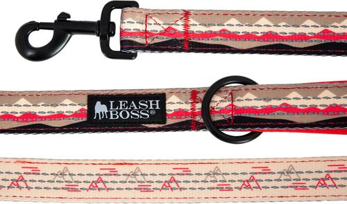 Show full view: Leash Boss Two Handle Dog Leash, 6-ft long, Beige/Red slide 3 of 7