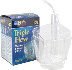 Lee's Aquarium & Pets Triple Flow Corner Aquarium Filter, Medium