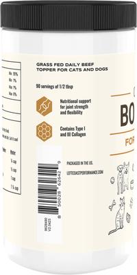 Show full view: Left Coast Performance Beef Bone Broth Powder Supplement for Dogs & Cats, 8-oz jar slide 4 of 9