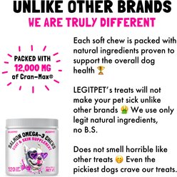 Legitpet Alaskan Salmon Oil Omega-3 Soft Chew Skin & Coat Supplement for Dogs, 30 count slide 2 of 9