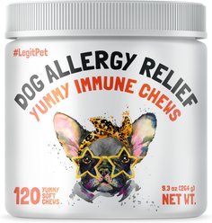 Legitpet Allergy & Immune Support Chicken Flavored Chew Supplement for Adult Dogs, 120 count