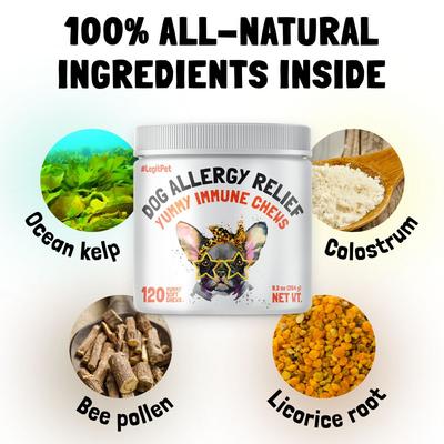 Show full view: Legitpet Allergy & Immune Support Chicken Flavored Chew Supplement for Adult Dogs, 120 count slide 5 of 10