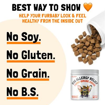 Show full view: Legitpet Allergy & Immune Support Chicken Flavored Chew Supplement for Adult Dogs, 120 count slide 6 of 10