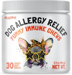 Legitpet Allergy & Immune Support Chicken Flavored Chew Supplement for Adult Dogs, 30 count