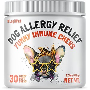Legitpet Allergy & Immune Support Chicken Flavored Chew Supplement for Adult Dogs, 30 count