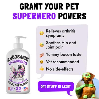 Show full view: Legitpet Liquid Glucosamine Bacon Flavored Joint Supplement for Adult Dogs, 32-fl oz bottle slide 4 of 10