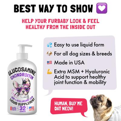 Show full view: Legitpet Liquid Glucosamine Bacon Flavored Joint Supplement for Adult Dogs, 32-fl oz bottle slide 5 of 10