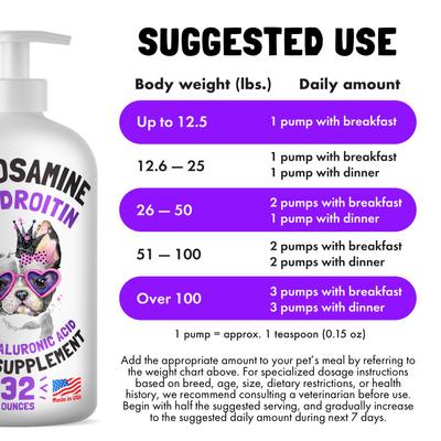Show full view: Legitpet Liquid Glucosamine Bacon Flavored Joint Supplement for Adult Dogs, 32-fl oz bottle slide 8 of 10