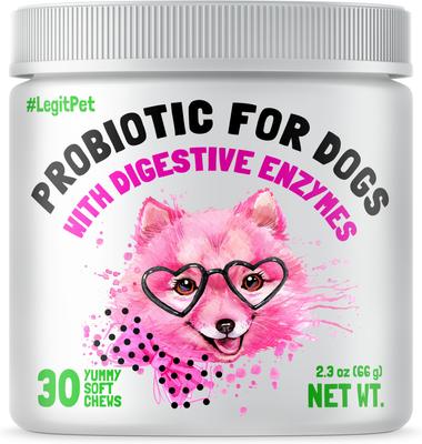 Show full view: Legitpet Natural Digestive Enzymes Chicken Flavored Chews Probiotic Supplement for Adult Dogs, 30 count slide 1 of 9