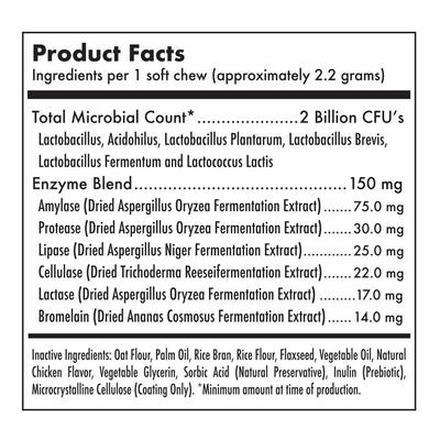 Show full view: Legitpet Natural Digestive Enzymes Chicken Flavored Chews Probiotic Supplement for Adult Dogs, 30 count slide 6 of 9