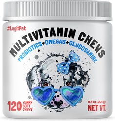 Legitpet Probiotic Multivitamin Chicken Flavored Chew Supplement for Adult Dogs, 120 count