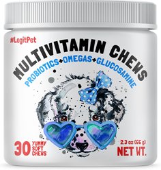 Legitpet Probiotic Multivitamin Chicken Flavored Chew Supplement for Adult Dogs, 30 count