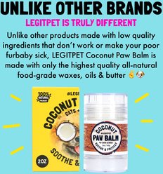 Legitpet Skin & Coat Coconut Oil & Shea Butter Adult Dog Paw Balm, 2-fl oz stick slide 2 of 7