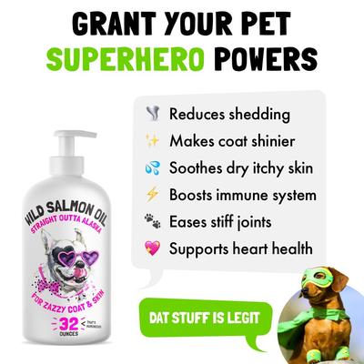 Show full view: Legitpet Wild Caught Alaskan Salmon Oil Liquid Skin & Coat Supplement for Adult Dogs & Cats, 32-fl oz bottle slide 3 of 10