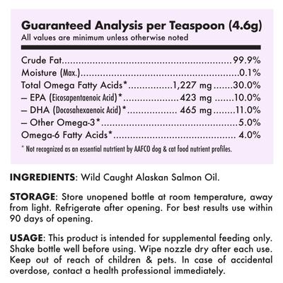Show full view: Legitpet Wild Caught Alaskan Salmon Oil Liquid Skin & Coat Supplement for Adult Dogs & Cats, 32-fl oz bottle slide 9 of 10