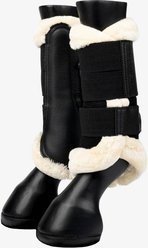 LeMieux Fleece Edged Mesh Brushing Horse Boot, Natural, Medium