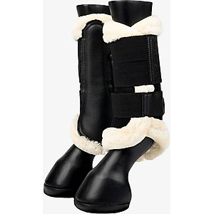 LeMieux Fleece Edged Mesh Brushing Horse Boot, Natural, Medium