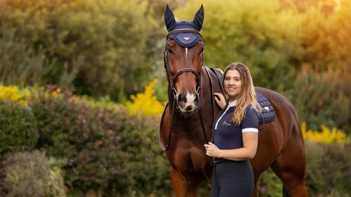 Show full view: LeMieux Loire Horse Fly Hood, Navy, Medium slide 3 of 3