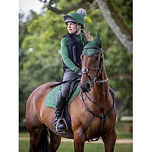 LeMieux Suede Close Contact Square Horse Saddle Pads, Hunter Green, Large