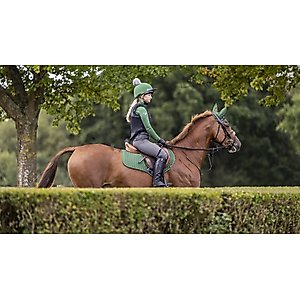 LeMieux Suede Close Contact Square Horse Saddle Pads, Hunter Green, Large