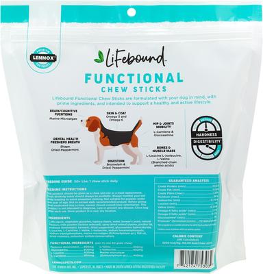 Show full view: Lennox Lifebound Functional Chew Sticks Large Dog Chew Treats, 15 count slide 3 of 3