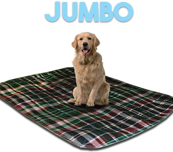 Show full view: Lennypads Ultra Absorbent Washable Dog Pee Pads, Green Plaid, Jumbo 48 x 48-in, Unscented slide 2 of 9