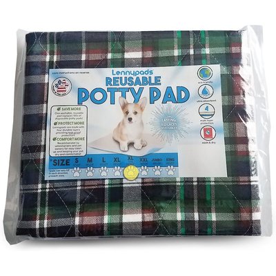 Lennypads Lennypads Ultra Absorbent Washable Dog Pee Pads, Green Plaid, X-Large Long: 24 x 36-in, Unscented