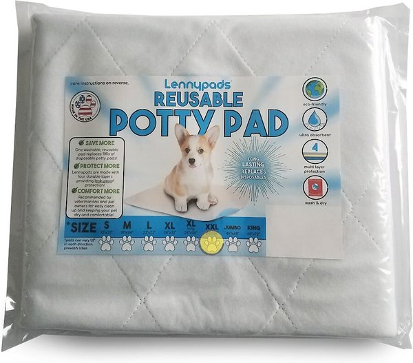 Show full view: Lennypads Ultra Absorbent Washable Dog Pee Pads, White, XX-Large: 36 x 36-in, 1 count, Unscented slide 1 of 9