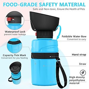 LESOTC Outdoor Dog Water Bottle Dispenser, Sky Blue