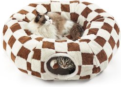 Lesure 2-in-1 Cat Tunnel Bed, Brown, Standard