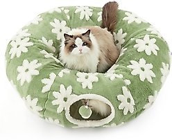 Lesure 2-in-1 Cat Tunnel Bed, Green, Standard slide 1 of 6