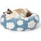 Show in main carousel: Lesure Calming Cute Modern Plush Jacquard Shaggy Orthopedic Anti-Slip Donut Dog & Cat Bed with Removable Cover, Blue, X-Small slide 1 of 10