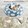 Show in main carousel: Lesure Calming Cute Modern Plush Jacquard Shaggy Orthopedic Anti-Slip Donut Dog & Cat Bed with Removable Cover, Blue, X-Small slide 3 of 9