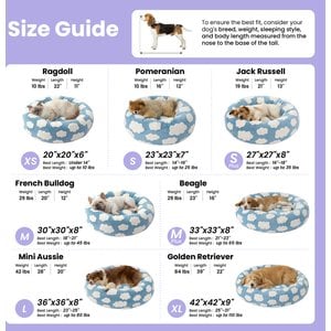 Lesure Calming Cute Modern Plush Jacquard Shaggy Orthopedic Anti-Slip Donut Dog & Cat Bed with Removable Cover, Green, Medium