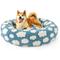 Show in main carousel: Lesure Calming Cute Modern Plush Jacquard Shaggy Orthopedic Anti-Slip Donut Dog & Cat Bed with Removable Cover, Large, Blue slide 1 of 10