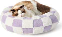 Lesure Calming Cute Modern Plush Jacquard Shaggy Orthopedic Anti-Slip Donut Dog & Cat Bed with Removable Cover, Purple, X-Small slide 1 of 6