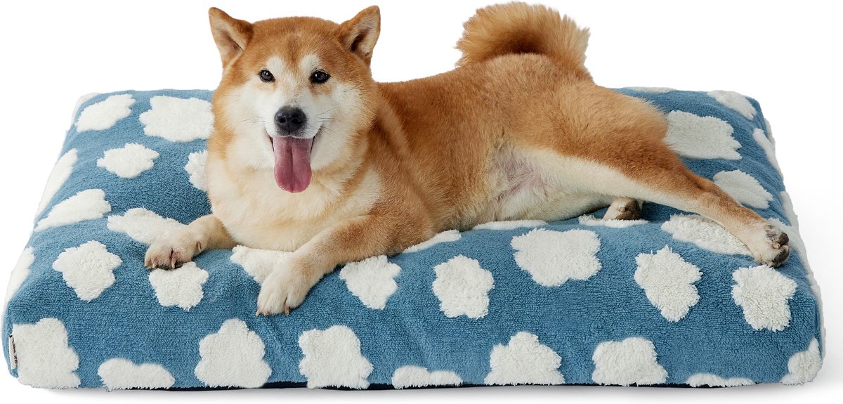 Lesure Cute Modern Fuzzy Plush Thick Shredded Chopped Foam Bolster Anti-Slip Dog & Cat Bed with Removable Cover
