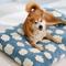 Show in main carousel: Lesure Cute Modern Fuzzy Plush Thick Shredded Chopped Foam Bolster Anti-Slip Dog & Cat Bed with Removable Cover, Blue, Large slide 6 of 9
