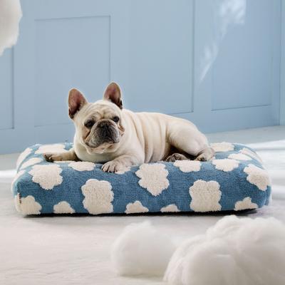 Show full view: Lesure Cute Modern Fuzzy Plush Thick Shredded Chopped Foam Bolster Anti-Slip Dog & Cat Bed with Removable Cover, Blue, Medium slide 7 of 10